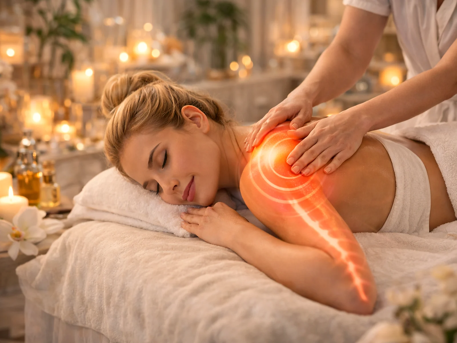 Body and foot massage in candlelit Yang's Massage room